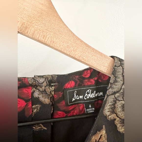 Sam Edelman Brocade Cap Sleeve Dress Black Size 4 - Picture 5 of 6